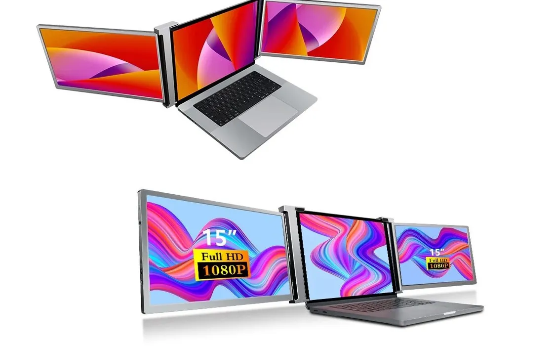 Collegare due monitor aggiuntivi da 15 pollici al notebook e incidere qualunque supporto con LC400 PRO in offerta