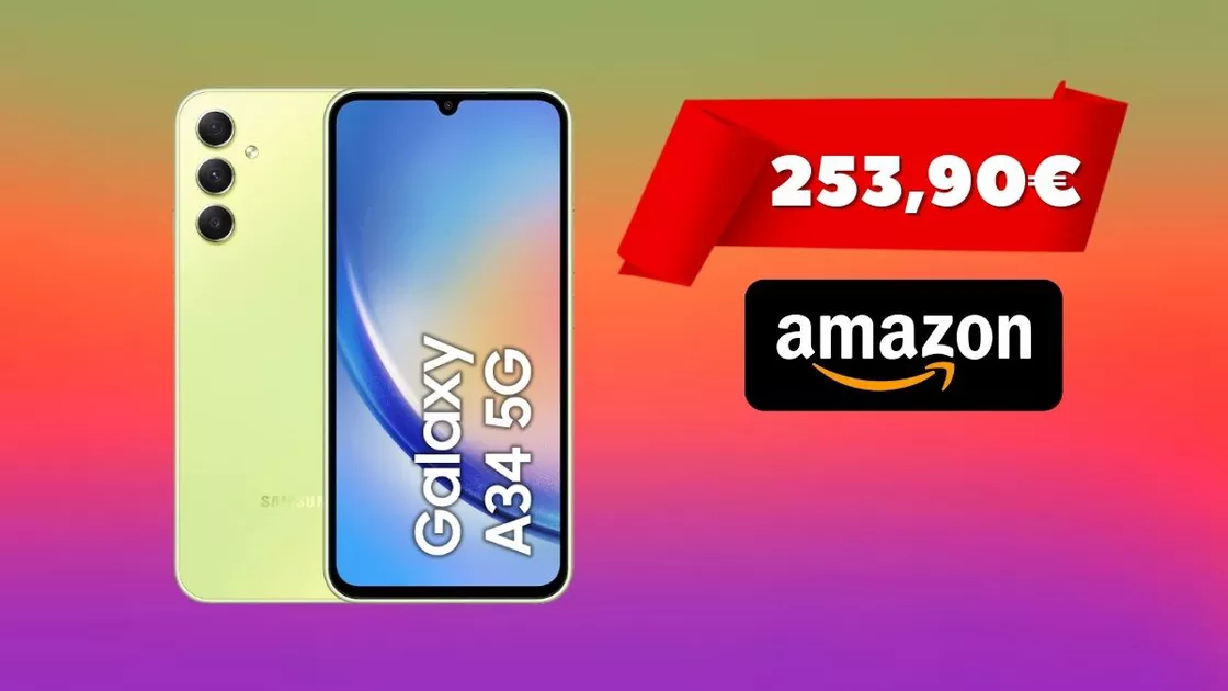 Sconto di 140 euro sul Samsung Galaxy A34 5G oggi su Amazon
