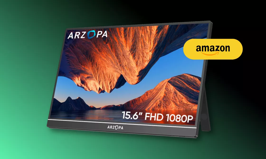 Monitor portatile Full HD da 15,6'' per il massimo della produttività: solo 84€