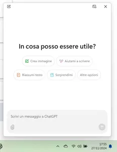 Finestra companion ChatGPT Desktop