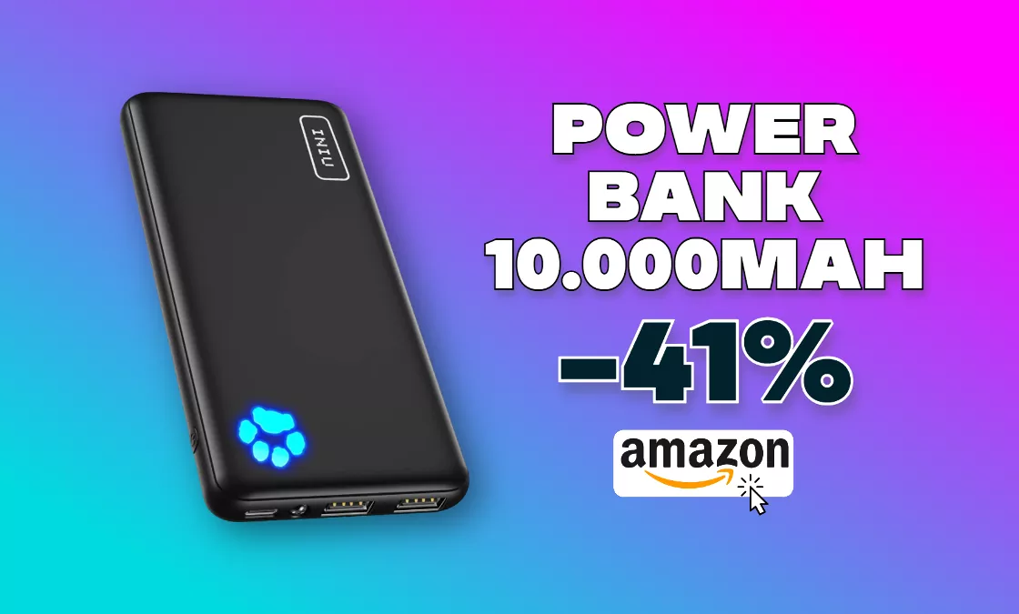 Power Bank con USB-C e USB-A: prezzo DEMOLITO (-41%)