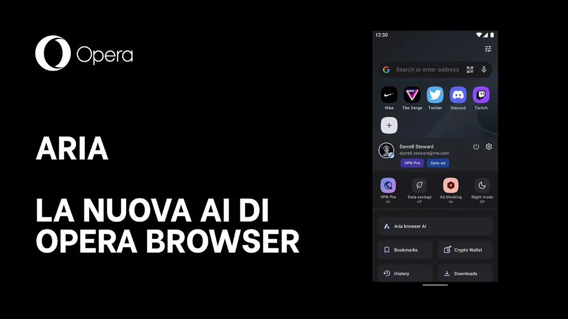 Opera lancia IA Aria sul suo browser per Android