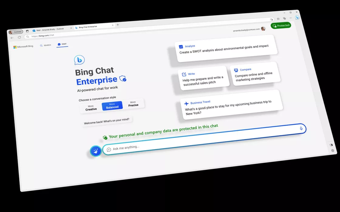 Microsoft svela Bing Chat Enterprise e prezzo Microsoft 365 Copilot