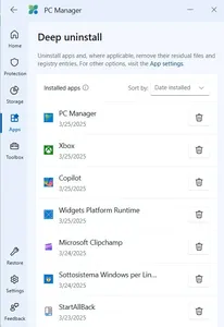 Disinstallazione applicazioni Windows con PC Manager