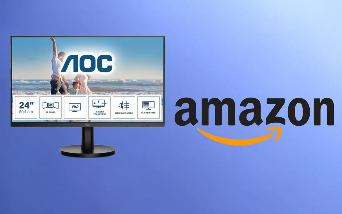 Monitor AOC da 24 in offerta su Amazon, a questo prezzo finirà subito