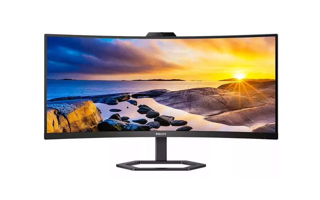 Monitor con webcam e Windows Hello: Philips presenta l'ultrapanoramico curvo 34E1C5600HE