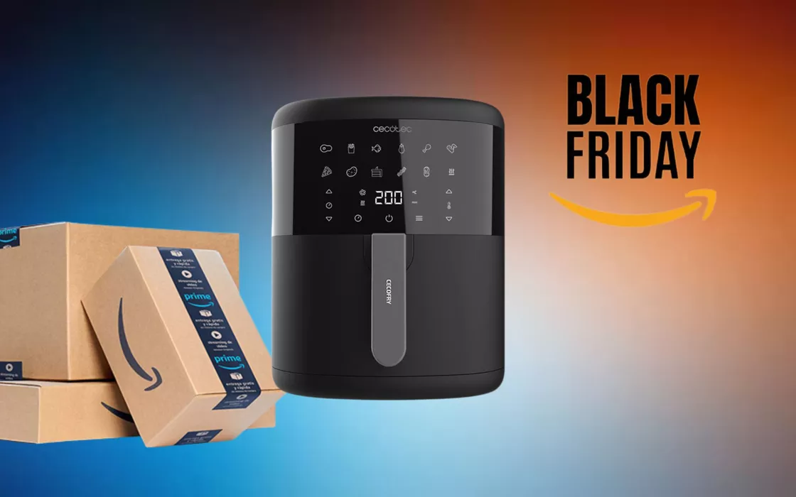 Friggitrice ad aria da 6 litri al 25% di sconto, prezzone Black Friday