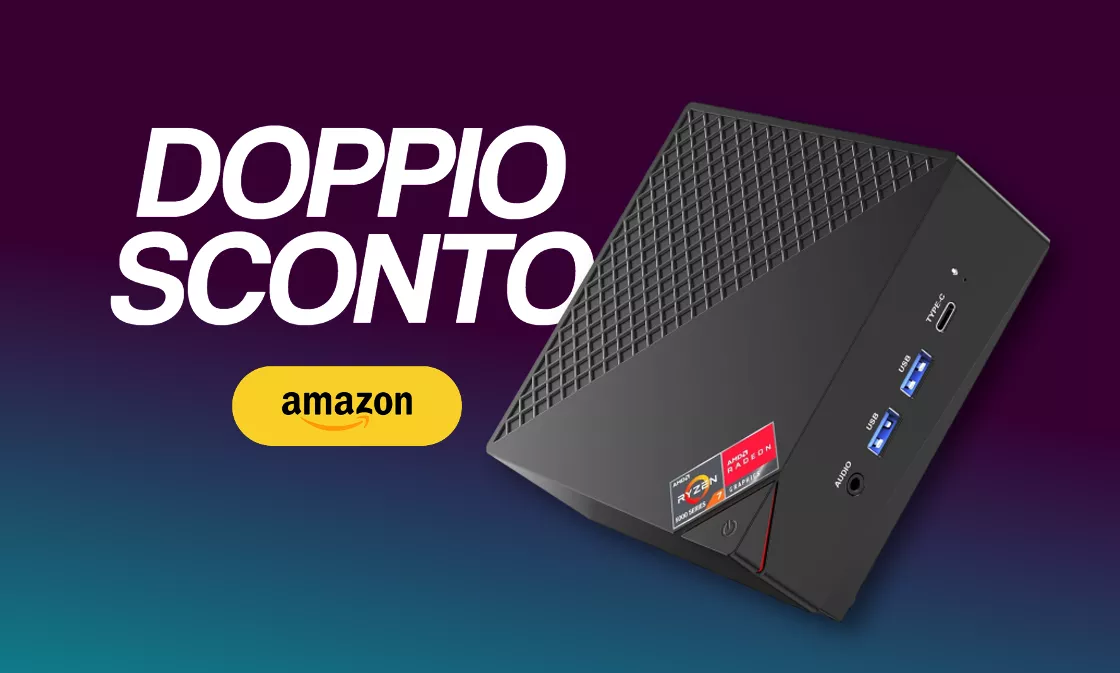 Mini PC con Ryzen 7 per produttività e intrattenimento: doppio sconto su Amazon