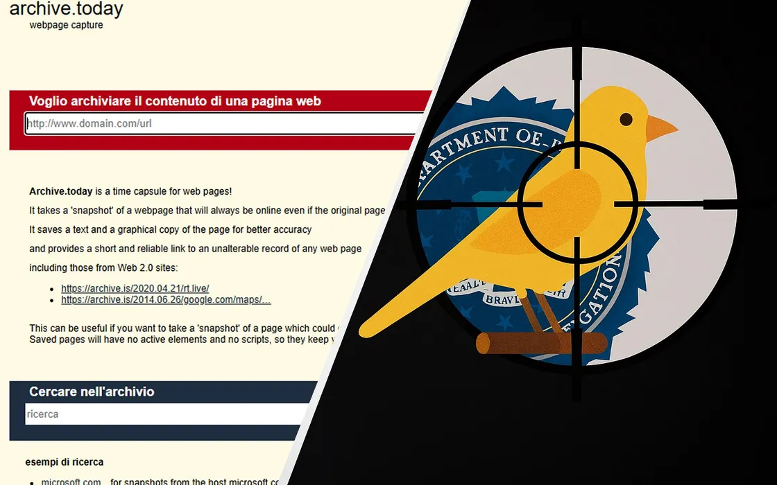 Il ‘canarino’ di Archive.today: perché l'FBI vuole svelare chi controlla l'archivio del Web?