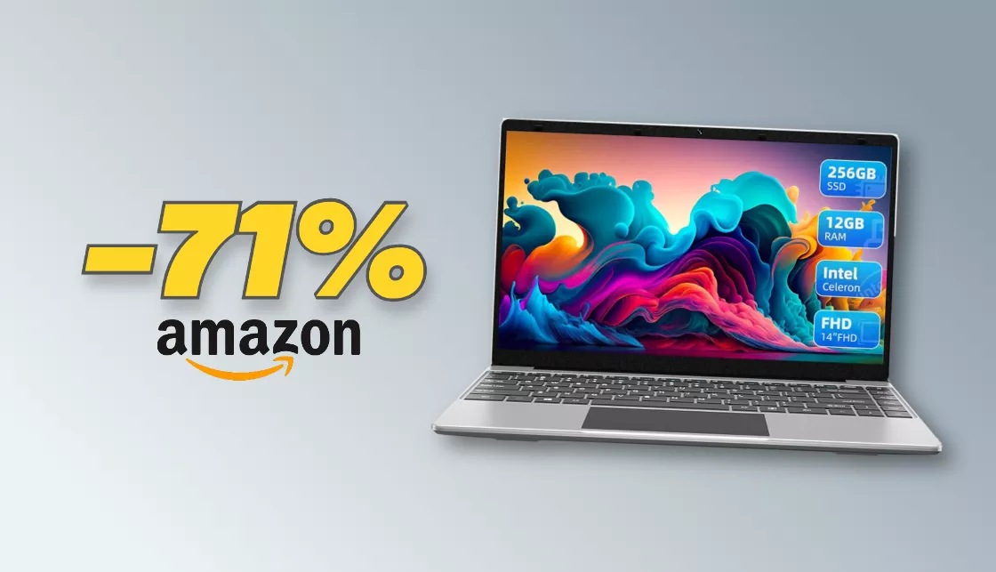 Notebook Windows FHD con 12GB di RAM: sconto SHOCK del 71%