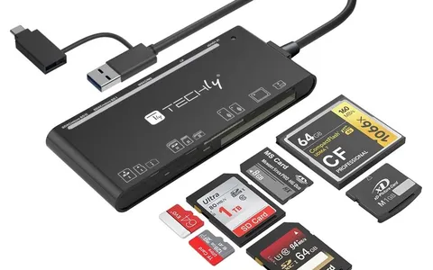 Crysto Hub USB 3 Porte + Lettore Di Schede Multifunzione | USB 2.0, MS, SD, Micro SD | Plug & Play