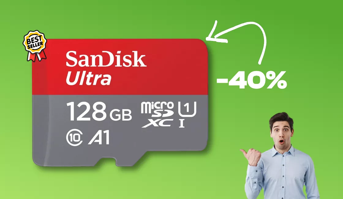 MicroSD SanDisk 128GB classe 10: -40% e adattatore SD incluso