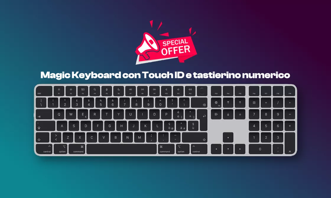 Magic Keyboard con Touch ID e tastierino numerico in PROMO su Amazon