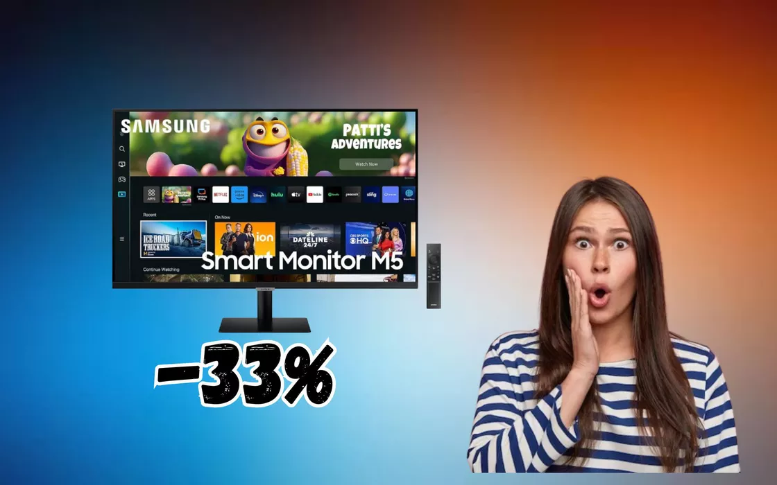 Il MONITOR di Samsung è anche smart TV, ha un prezzo STRACCIATO (-33%)