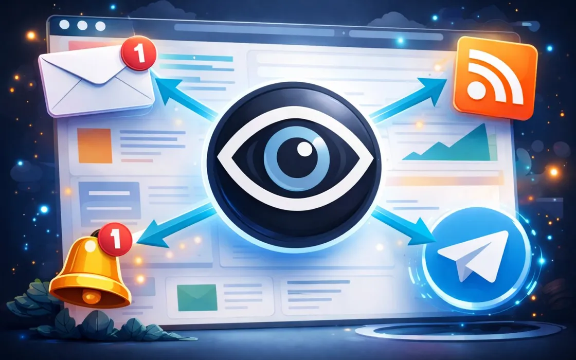 Questo tool controlla i siti e segnala i cambiamenti con notifiche push, email e feed RSS