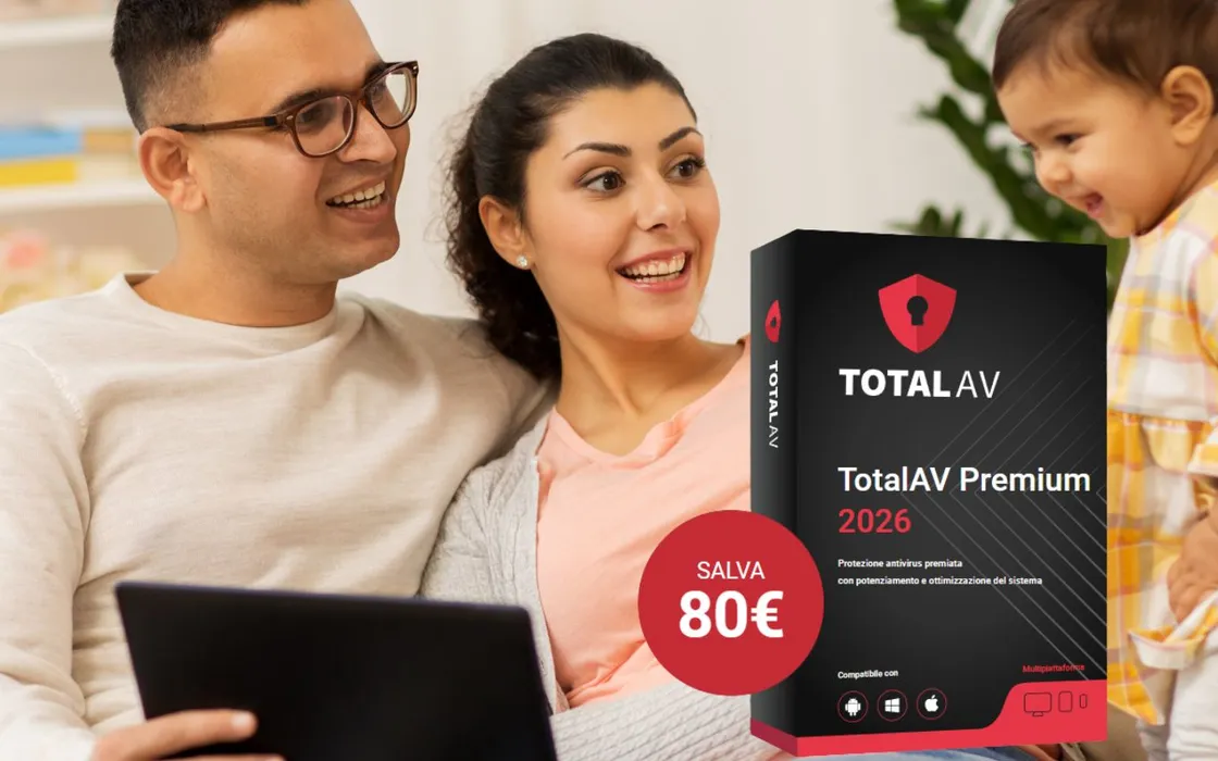 TotalAV Premium 2026: risparmia 80€ subito e proteggi PC, Mac e smartphone con un solo abbonamento