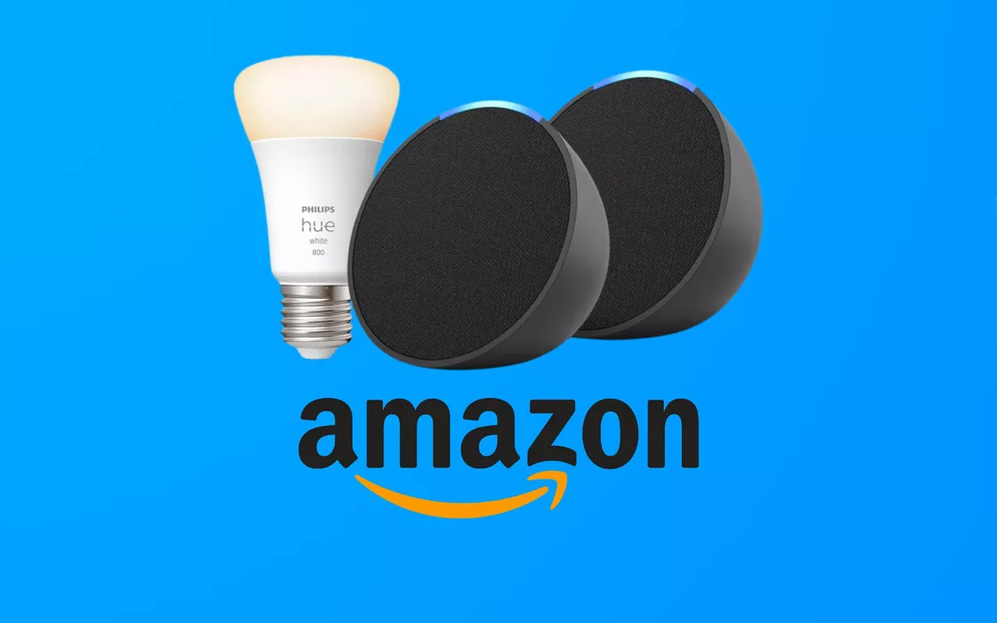Pazzesco Amazon, 2 Echo Pop e lampadina Philips in promo