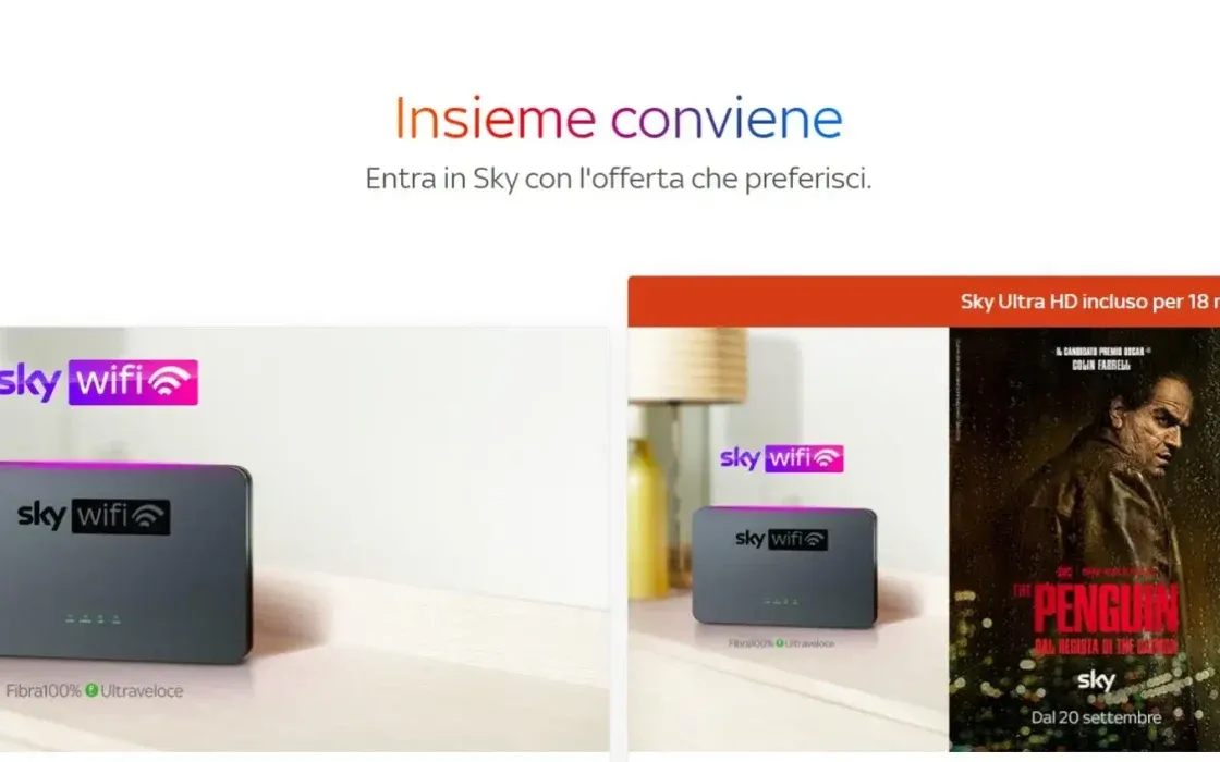 Sky WiFi + TV + Sport tutti insieme a 35,80€/anno: l'offerta del momento