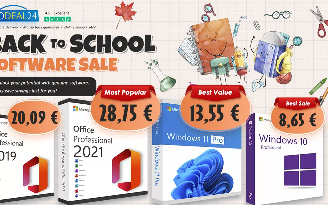 Microsoft Office 2021 Pro Plus a soli 28,75€: strumenti Office per il nuovo anno scolastico!