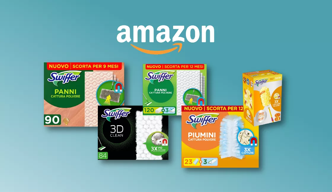 Tieni pulita la tua postazione con i prodotti Swiffer: gli sconti su Amazon