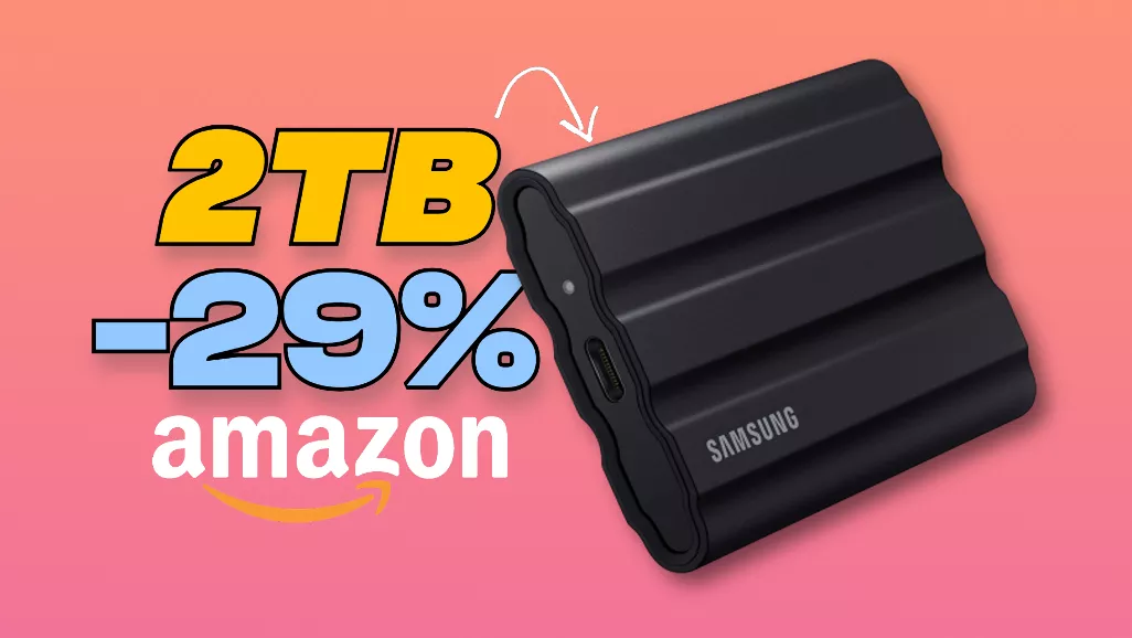 SSD portatile Samsung T7 Shiled: quello da 2TB costa meno di 150€