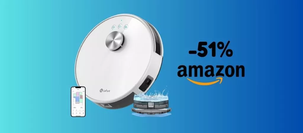 Robot aspira e lavapavimenti Lefant SCONTATO del 51% su Amazon!