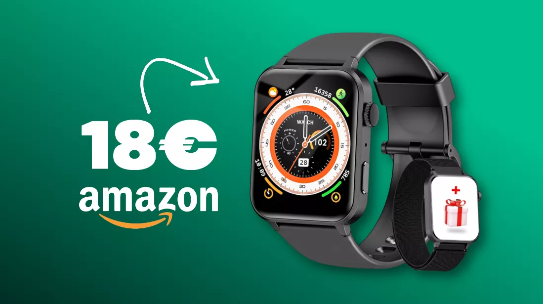 Solo 19€ per uno smartwatch stile Apple Watch: Amazon è in TILT
