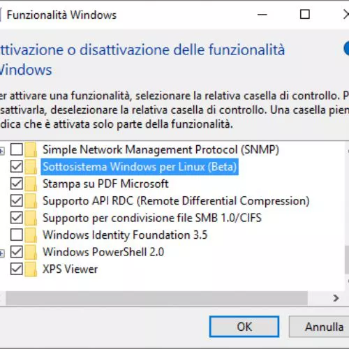 Installare e usare la bash Linux in Windows 10
