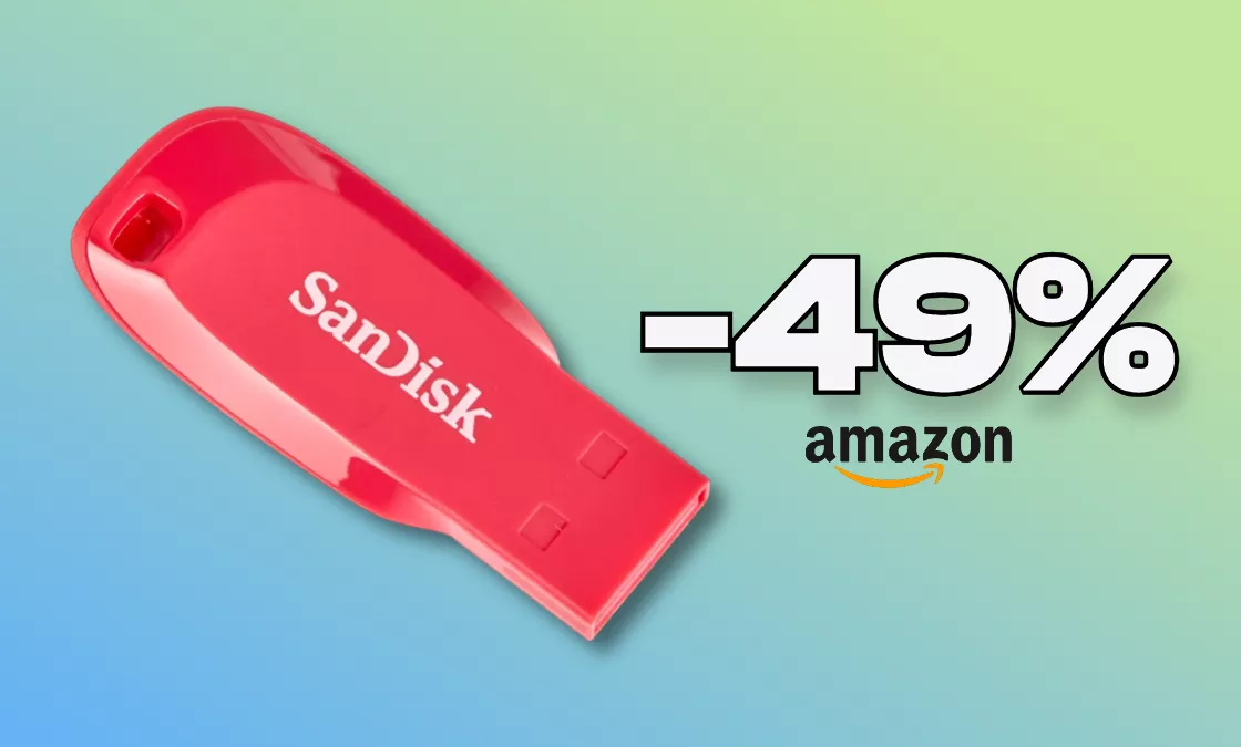 Penna USB SanDisk Cruzer Blade 64GB: -49% e prezzo DA PAURA