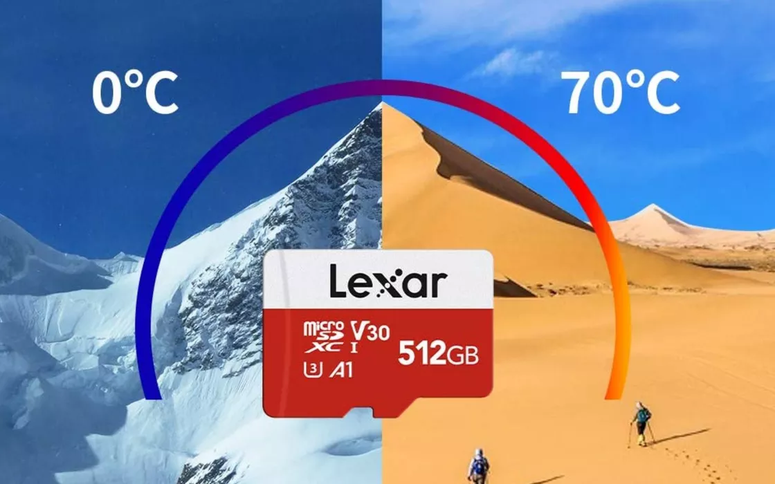 Scheda Lexar Micro SD da 512 GB con velocità fino a 100 MB/sec in promo su Amazon