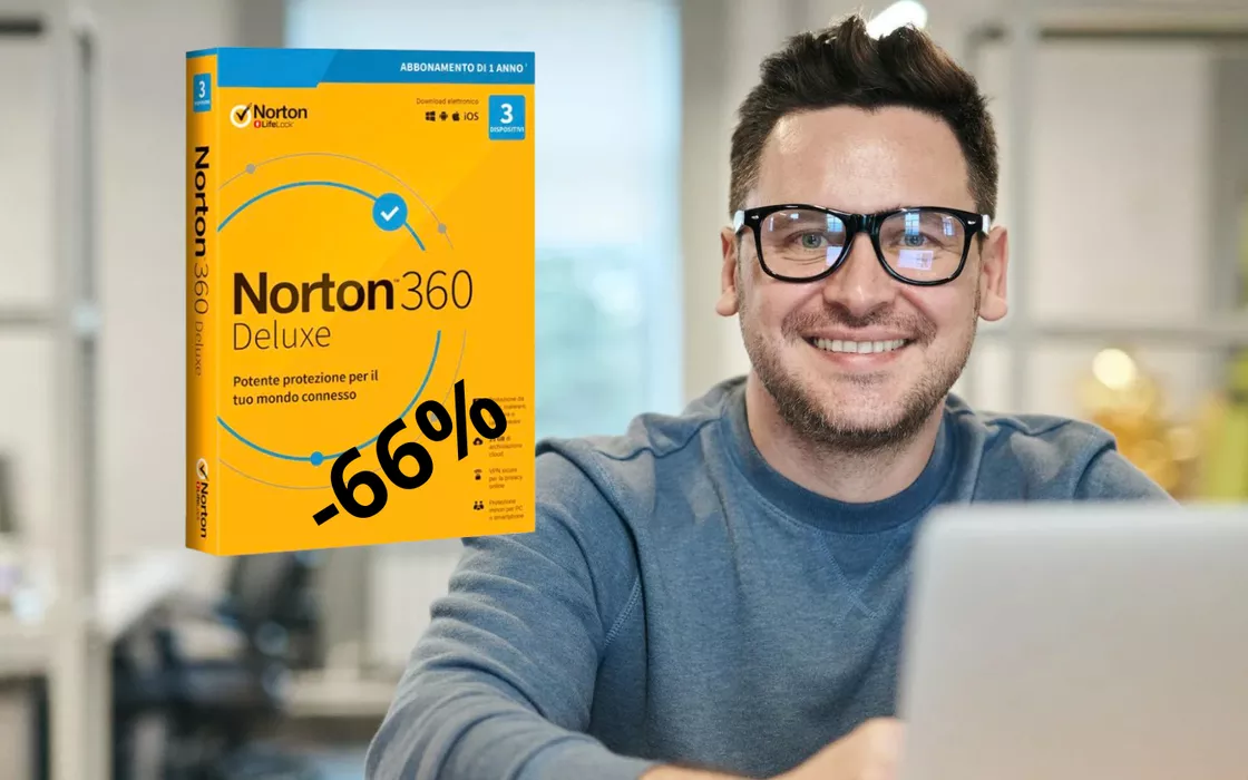 Promo speciale sull'antivirus Norton 360 Deluxe: -66%