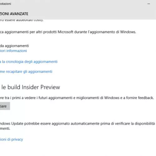 Provare Windows 10 partecipando al programma Windows Insider