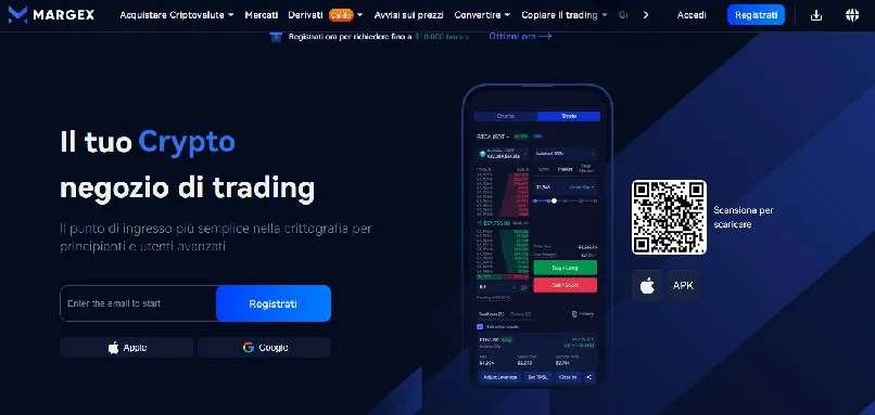 Margex offre un bonus del 20% sui depositi