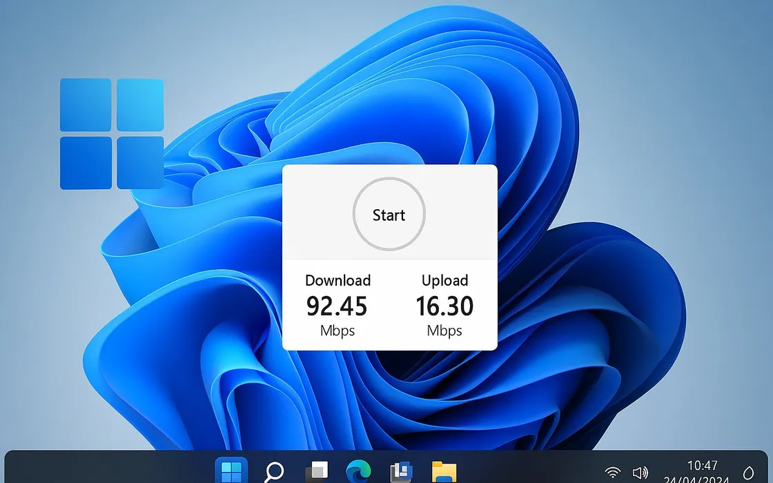Windows 11 integra uno speed test nella barra delle applicazioni