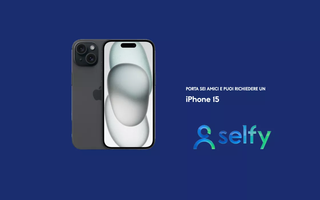 Apri SelfyConto a zero spese, invita i tuoi amici e ottieni un iPhone 15 in omaggio