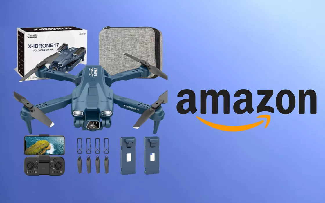 Un drone pieghevole con camera FHD in promo su Amazon al 50%