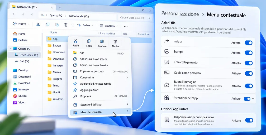 KB5127936: Windows 11 cambia il menu del tasto destro, ora decidi tu cosa vedere