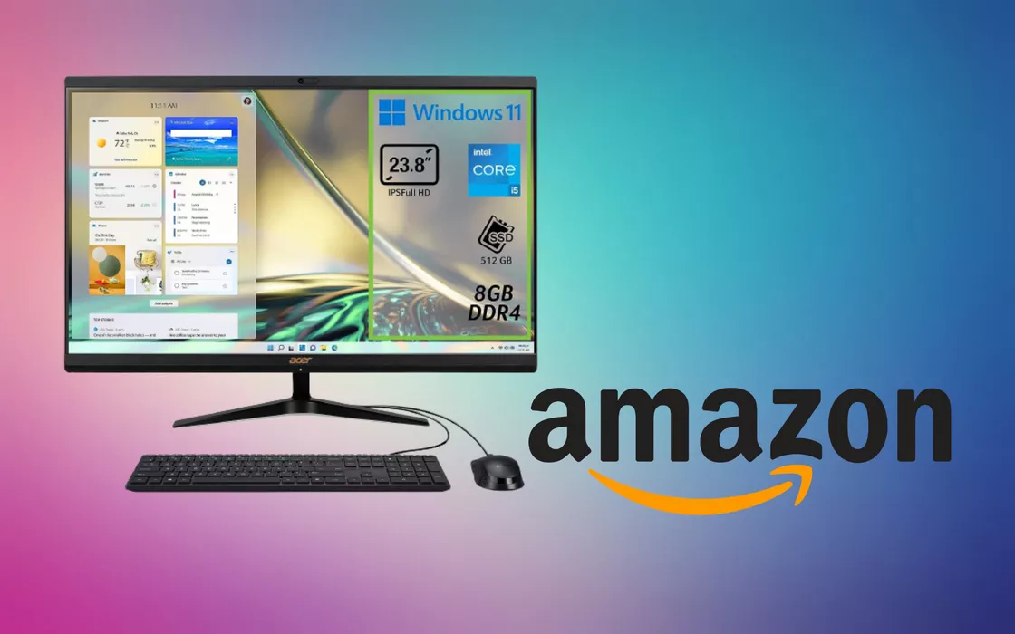 Acer Aspire C24, il computer All-in-One potente ed economico su Amazon
