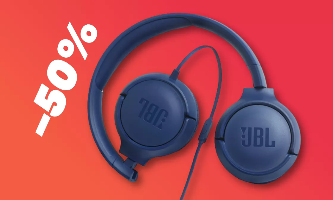 Le cuffie JBL Tune 500 sono al minimo storico su Amazon con lo sconto del 50%