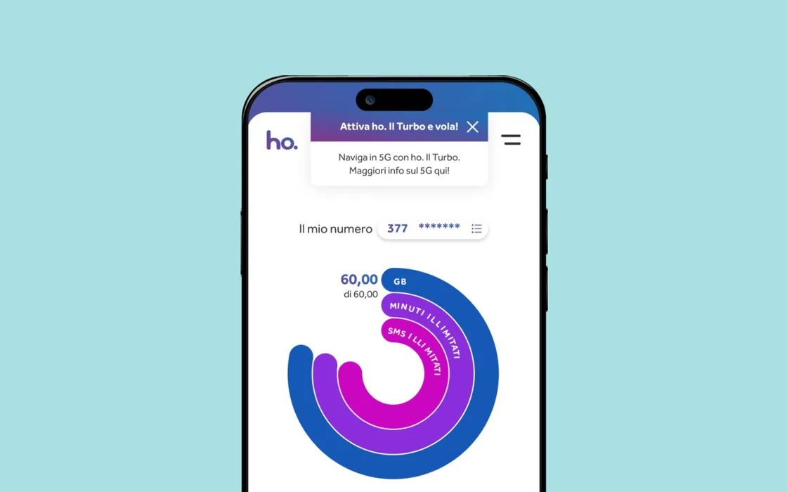 Scopri l'offerta di Ho.Mobile: 100 Giga a soli 5,99€ al mese!