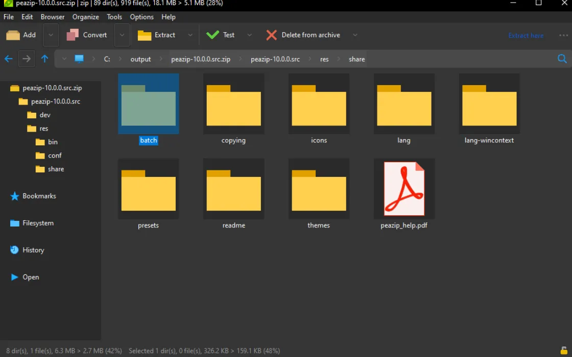 PeaZip 10.3 migliora l'integrazione con GNOME e KDE Plasma