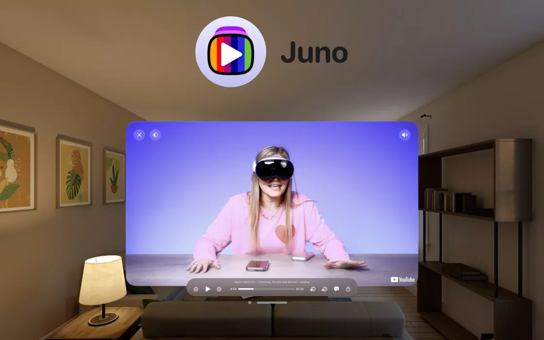 C'è già l'app per Apple Vision Pro che riproduce i video YouTube: ecco Juno