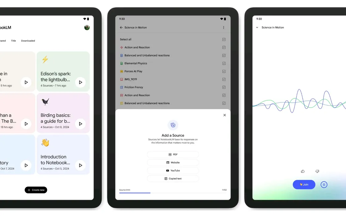 Google lancia NotebookLM su iOS e Android: nuove funzionalità per la produttività