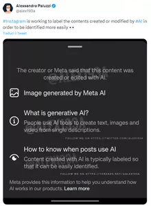 Alessandro Paluzzi - Etichetta Instagram contenuti con AI generativa