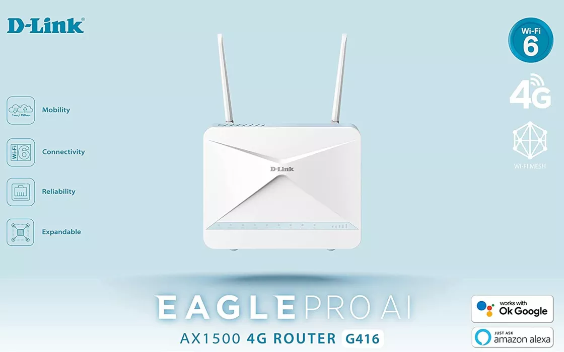 Modem AI D-Link G416/E con supporto 4G+ e Wi-Fi 6 in promo su Amazon