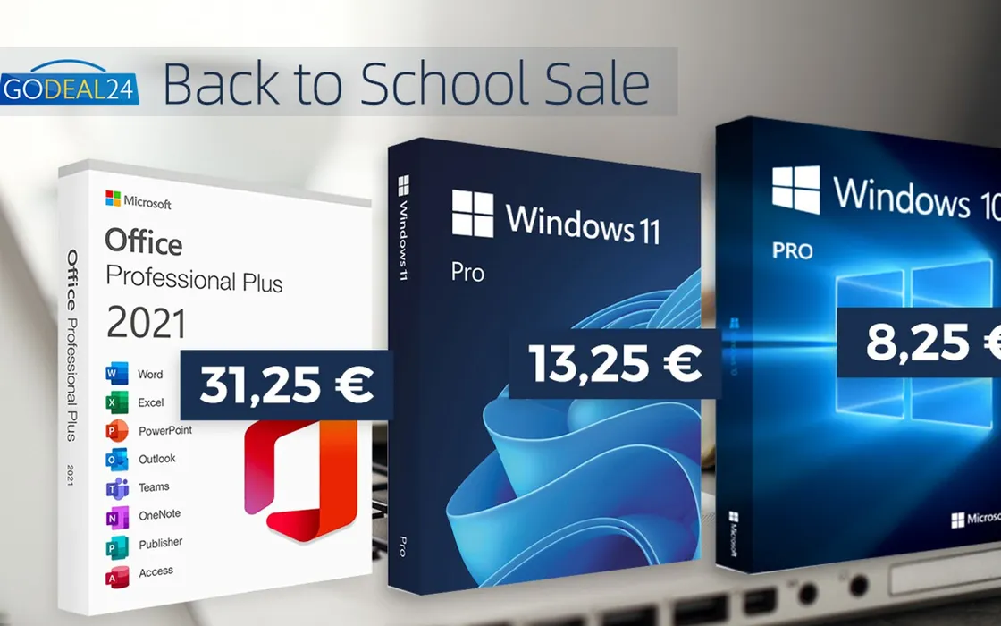 Saldi per il ritorno a scuola: Lifetime Office 2021 Pro a 31,25€ e vinci 11 Pro (anche scontato)!