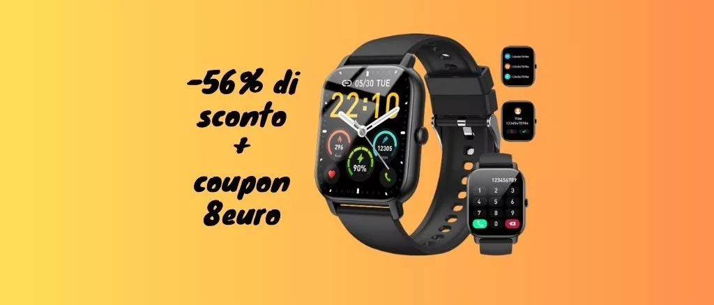 OUTLET AMAZON: Smartwatch scontato del 56% + coupon 8 euro!
