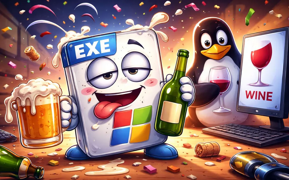 Il curioso caso dell'eseguibile Windows che su Linux, con Wine, diventa ubriaco