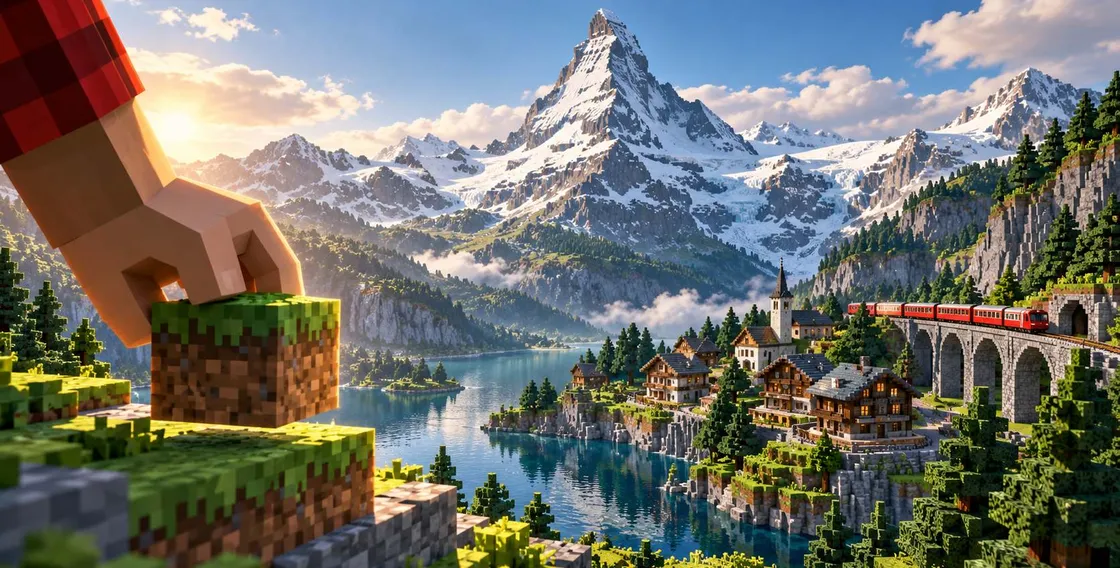 La Svizzera entra in Minecraft in scala 1:1: ogni blocco vale un metro