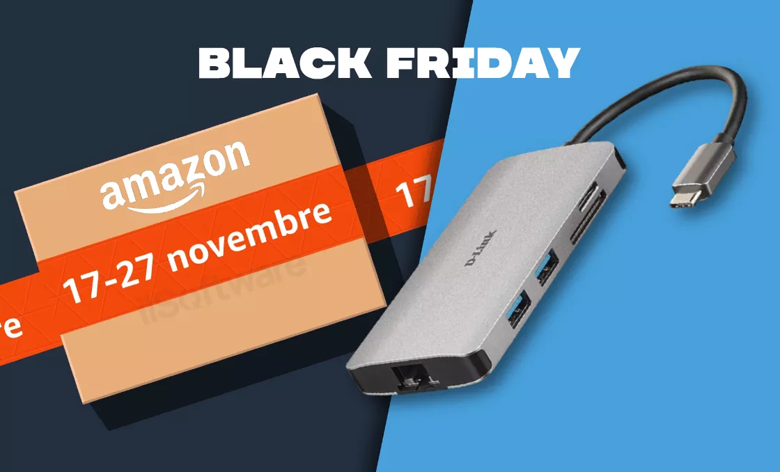 Hub USB-C 8-in-1: maxi sconto del 68% su Amazon durante il Black Friday